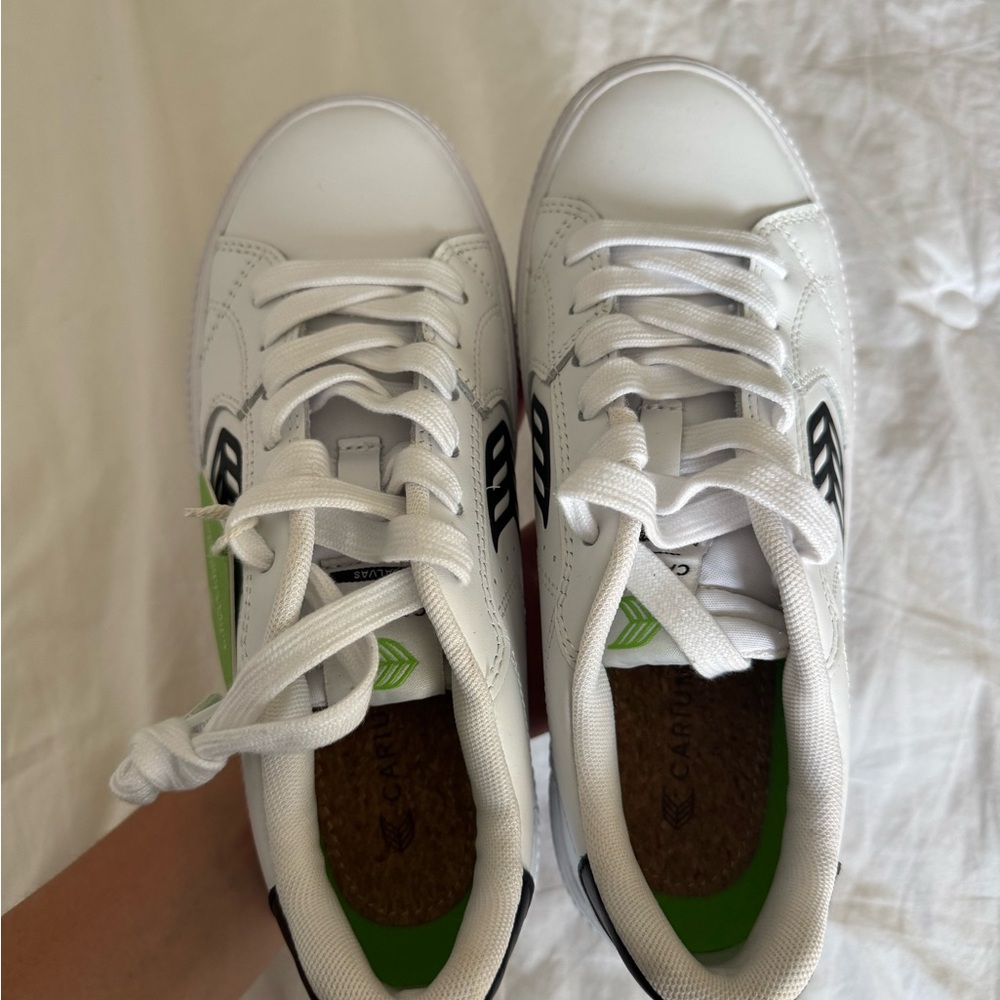 White and Green Kids Shoes